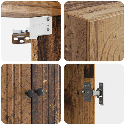 Skab Sæt 2 pcs 66 x 34,5 x 90 cm Konstrueret træ