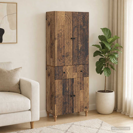 Skab Sæt 2 pcs 66 x 34,5 x 90 cm Konstrueret træ