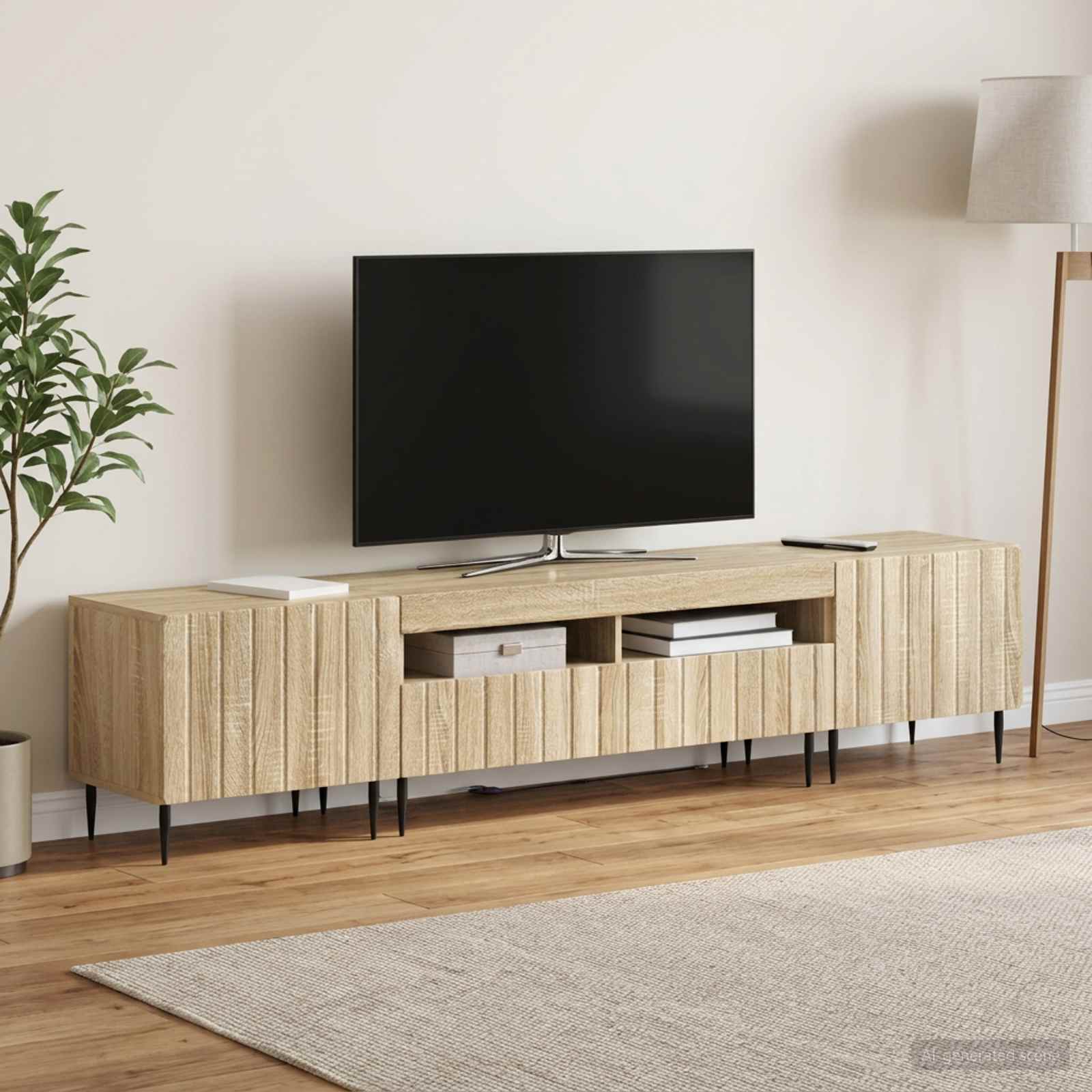 vidaXL 5-delt LED TV-skab Sonoma-eg Konstrueret træ