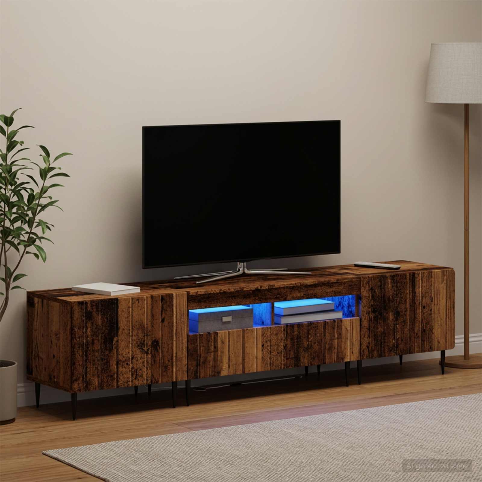 vidaXL 3-delt LED TV Skab ZWOLLE Gammelt træ Konstrueret træ