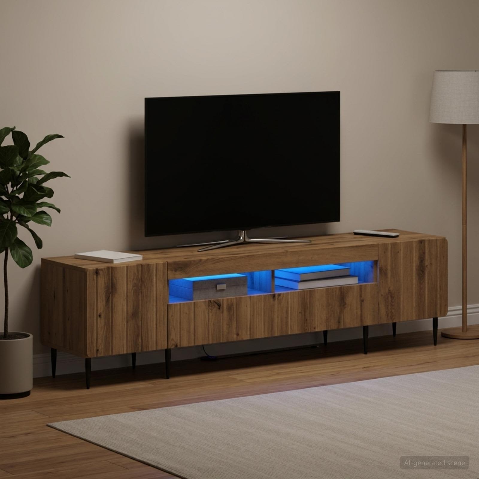 vidaXL 5-delt LED TV-skab Artisan-eg Konstrueret træ