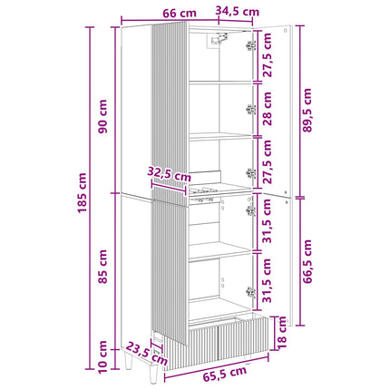 Skab Sæt 2 pcs 66 x 34,5 x 95 cm Konstrueret træ