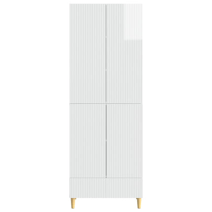 Skab Sæt 2 pcs Hvid højglans 66 x 34,5 x 95 cm Konstrueret træ