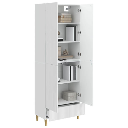 Skab Sæt 2 pcs Hvid højglans 66 x 34,5 x 95 cm Konstrueret træ
