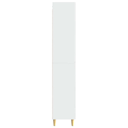Skab Sæt 2 pcs Hvid højglans 66 x 34,5 x 95 cm Konstrueret træ