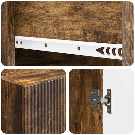 Skab Sæt 2 pcs Røget eg 66 x 34,5 x 95 cm Konstrueret træ