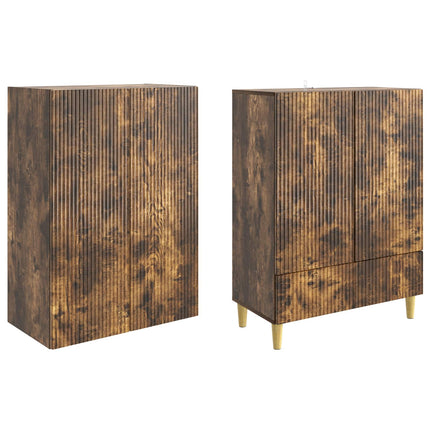 Skab Sæt 2 pcs Røget eg 66 x 34,5 x 95 cm Konstrueret træ