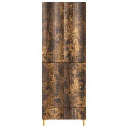 Skab Sæt 2 pcs Røget eg 66 x 34,5 x 95 cm Konstrueret træ