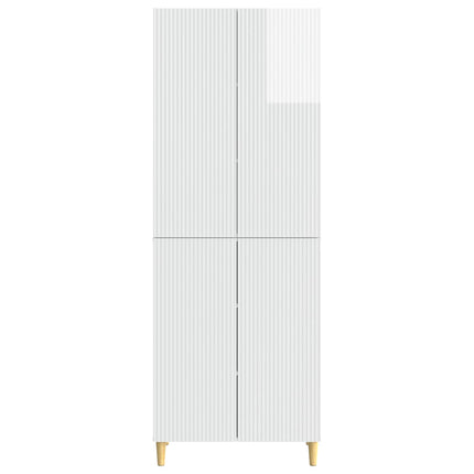 Skab Sæt 2 pcs Hvid højglans 66 x 34,5 x 90 cm Konstrueret træ