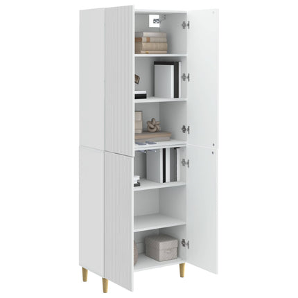 Skab Sæt 2 pcs Hvid højglans 66 x 34,5 x 90 cm Konstrueret træ