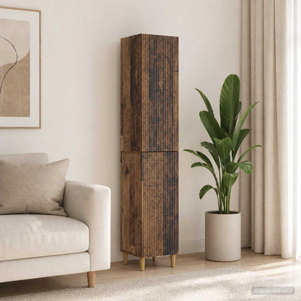 Skab Sæt 2 pcs Gammelt træ 33 x 34,5 x 90 cm Konstrueret træ