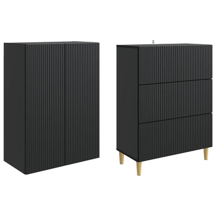 Skab Sæt 2 pcs 66 x 34,5 x 90 cm Konstrueret træ
