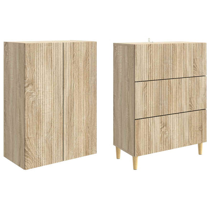 Skab Sæt 2 pcs Sonoma-eg 66 x 34,5 x 90 cm Konstrueret træ