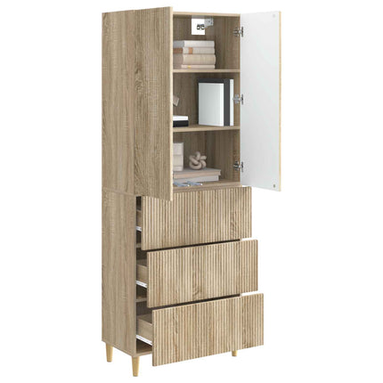 Skab Sæt 2 pcs Sonoma-eg 66 x 34,5 x 90 cm Konstrueret træ