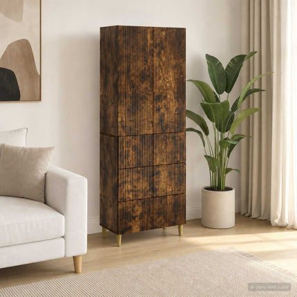 Skab Sæt 2 pcs 66 x 34,5 x 90 cm Konstrueret træ