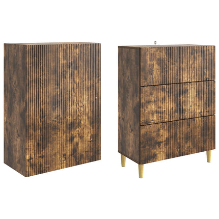 Skab Sæt 2 pcs 66 x 34,5 x 90 cm Konstrueret træ