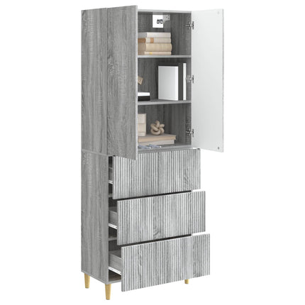 Skab Sæt 2 pcs 66 x 34,5 x 90 cm Konstrueret træ