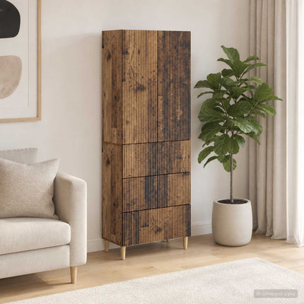 Skab Sæt 2 pcs 66 x 34,5 x 90 cm Konstrueret træ