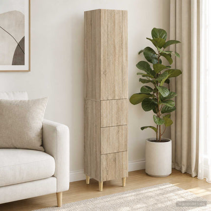 Skab Sæt 2 pcs 33 x 34,5 x 90 cm Konstrueret træ