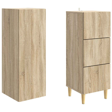 Skab Sæt 2 pcs 33 x 34,5 x 90 cm Konstrueret træ