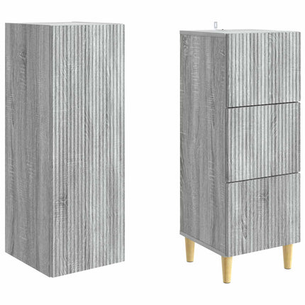 Skab Sæt 2 pcs Grå Sonoma 33 x 34,5 x 90 cm Konstrueret træ