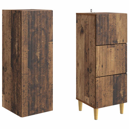 Skab Sæt 2 pcs 33 x 34,5 x 90 cm Konstrueret træ