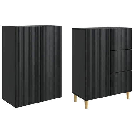 Skab Sæt 2 pcs 66 x 34,5 x 90 cm Konstrueret træ