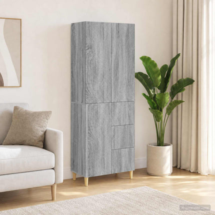 Skab Sæt 2 pcs Grå Sonoma 66 x 34,5 x 90 cm Konstrueret træ