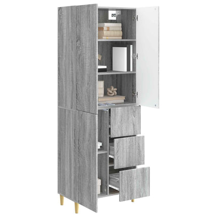 Skab Sæt 2 pcs Grå Sonoma 66 x 34,5 x 90 cm Konstrueret træ