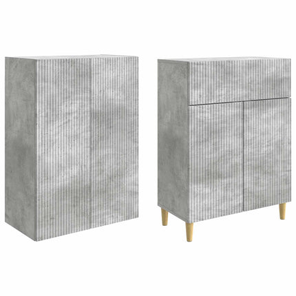 Skab Sæt 2 pcs Betongrå 66 x 34,5 x 90 cm Konstrueret træ