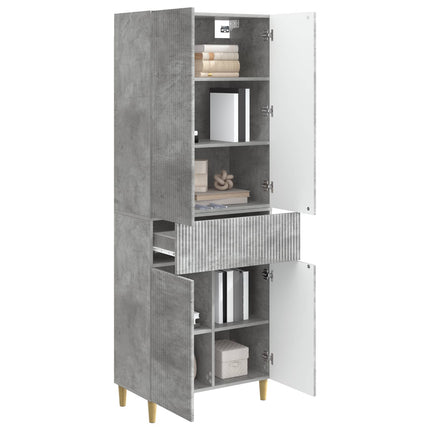 Skab Sæt 2 pcs Betongrå 66 x 34,5 x 90 cm Konstrueret træ