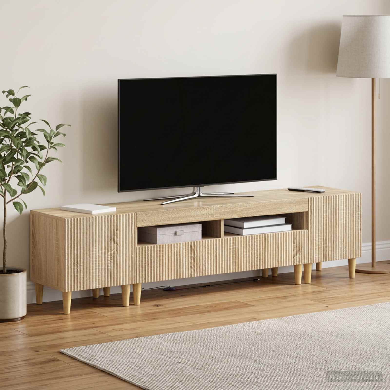 vidaXL 3-delt LED TV Skab ARNHEM 3 stk. Sonoma-eg Konstrueret træ