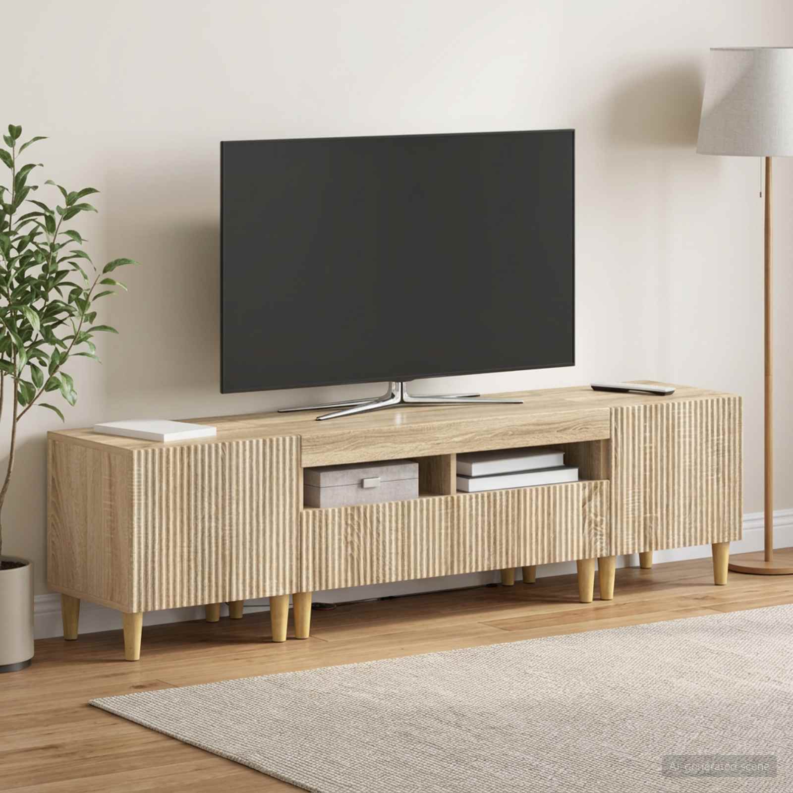 vidaXL 3-delt LED TV Skab ARNHEM 3 stk. Sonoma-eg Konstrueret træ