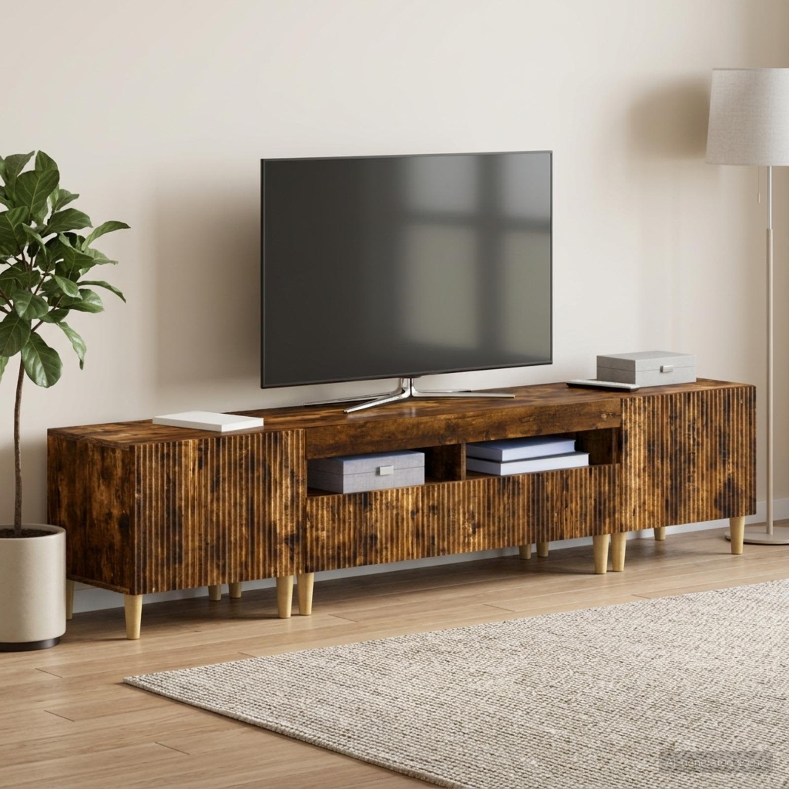 vidaXL 3-delt LED TV Skab ARNHEM 3 stk. Røget eg Konstrueret træ