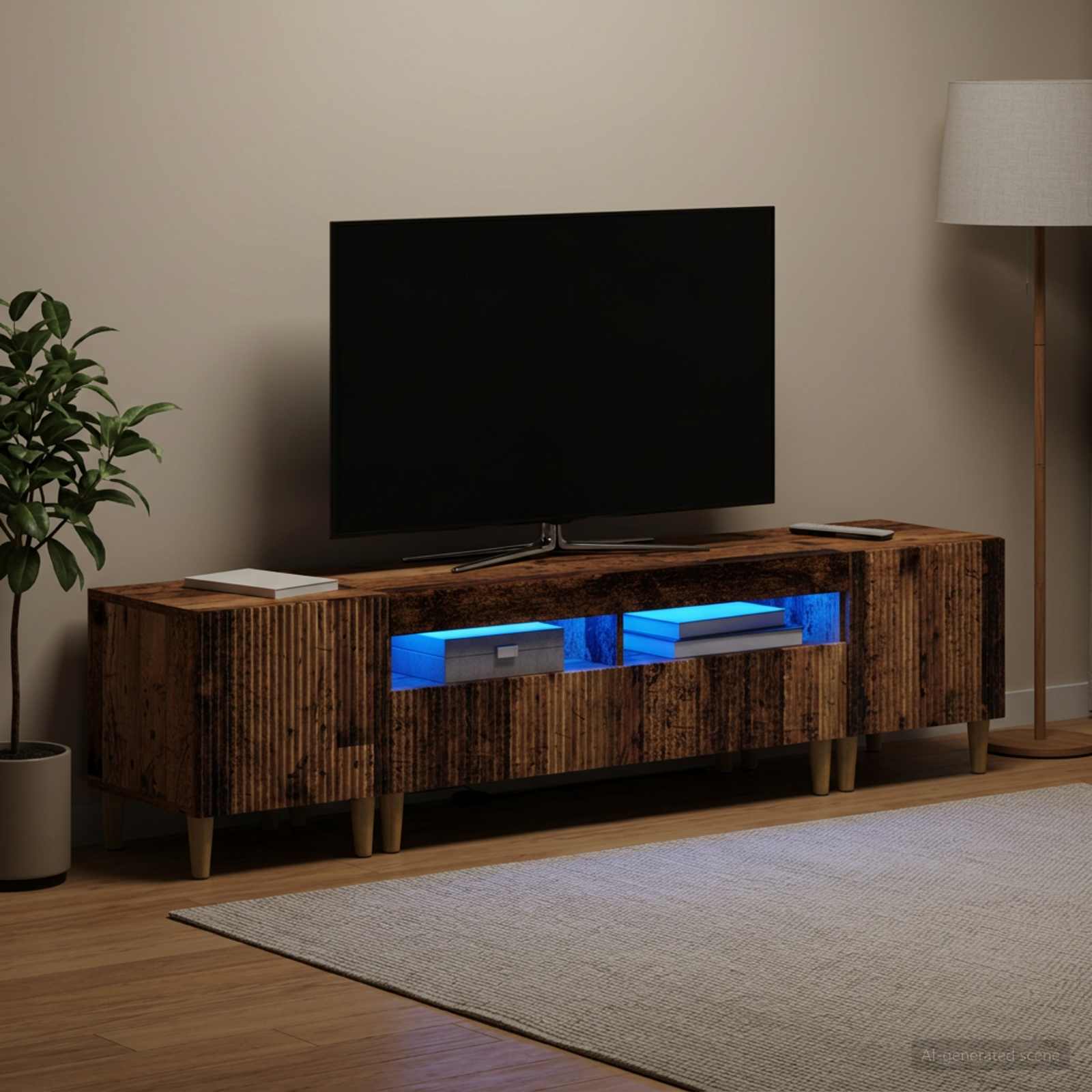 vidaXL 3-delt LED TV Skab ARNHEM 3 stk. Gammelt træ Konstrueret træ