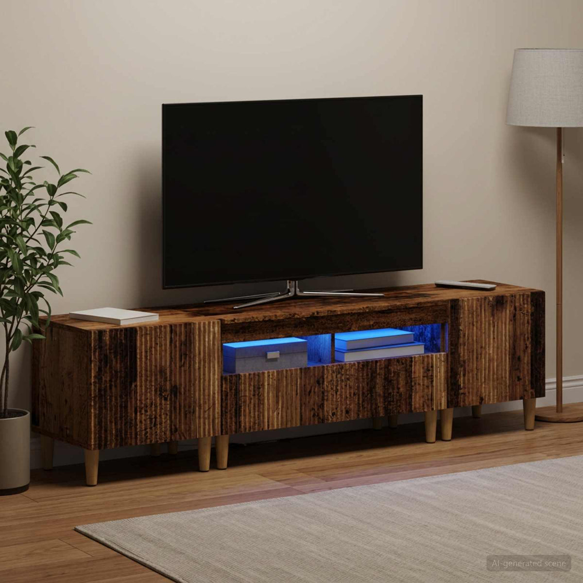 vidaXL 3-delt LED TV Skab ARNHEM 3 stk. Gammelt træ Konstrueret træ