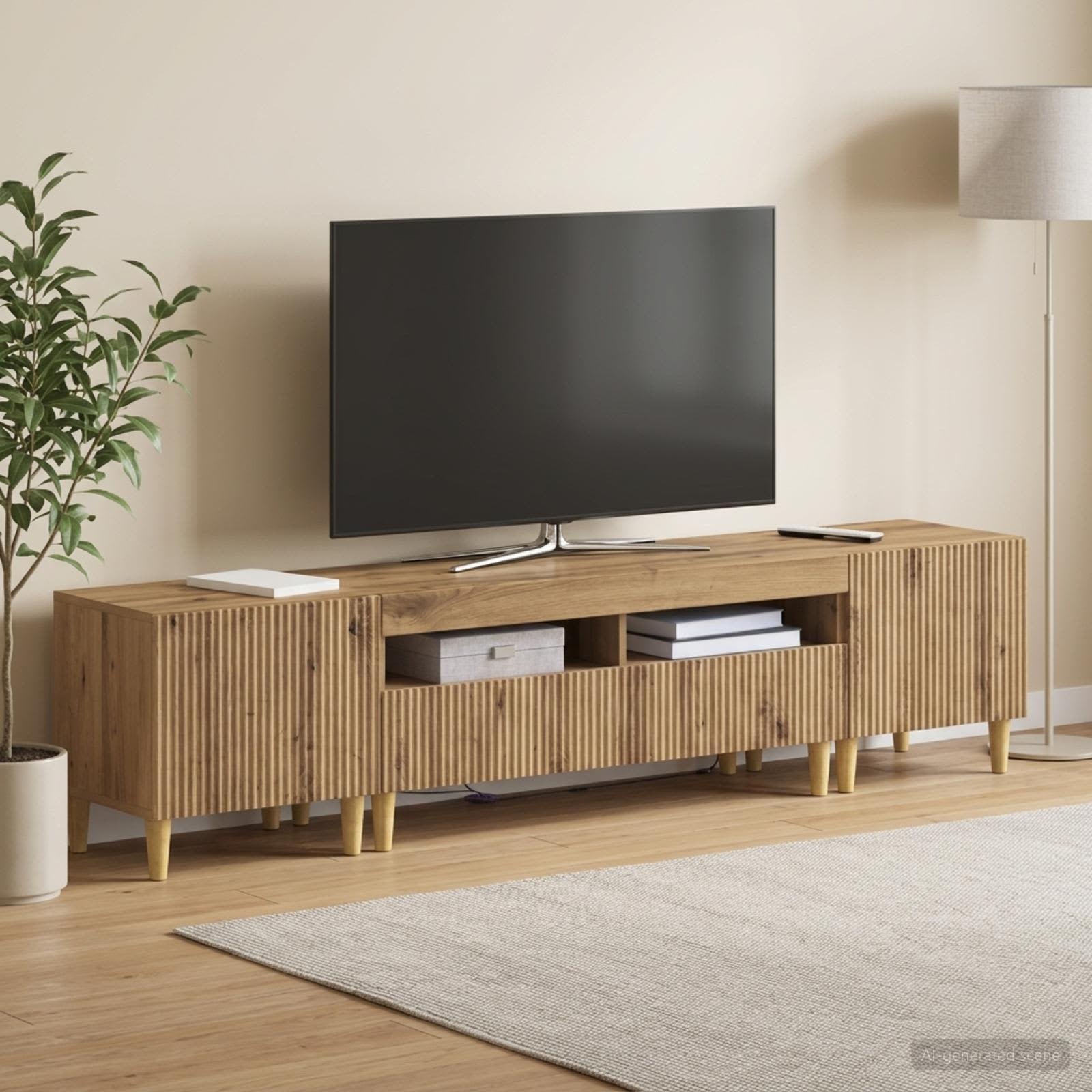 vidaXL 3-delt LED TV Skab ARNHEM 3 stk. Artisan-eg Konstrueret træ
