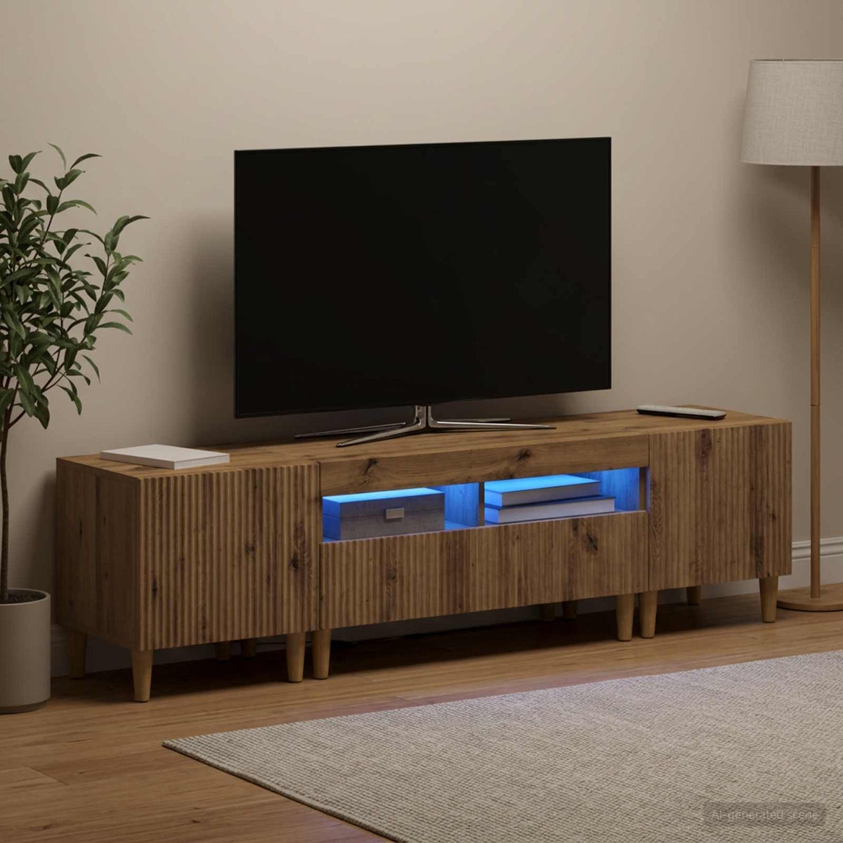 vidaXL 3-delt LED TV Skab ARNHEM 3 stk. Artisan-eg Konstrueret træ