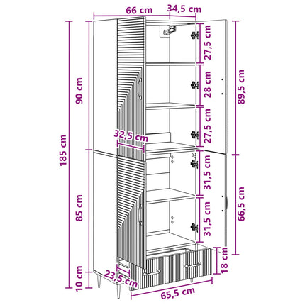 Skab Sæt 2 pcs 66 x 34,5 x 95 cm Konstrueret træ