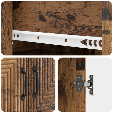 Skab Sæt 2 pcs 66 x 34,5 x 95 cm Konstrueret træ