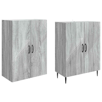 Skab Sæt 2 pcs Grå Sonoma 66 x 34,5 x 89,5 cm Konstrueret træ