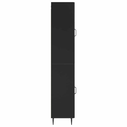 Skab Sæt 2 pcs Sort 33 x 34,5 x 89,5 cm Konstrueret træ