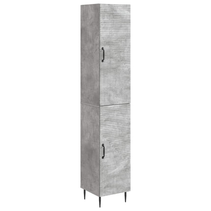 Skab Sæt 2 pcs Betongrå 33 x 34,5 x 89,5 cm Konstrueret træ