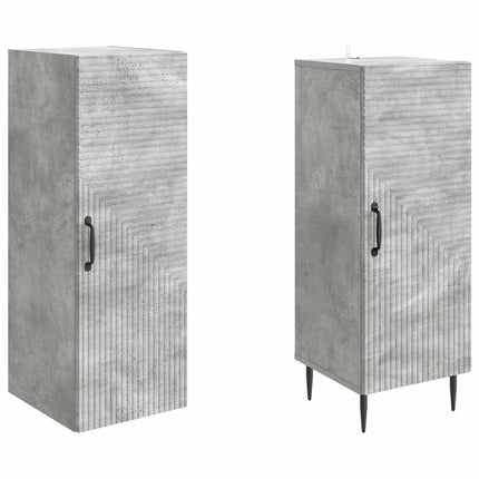 Skab Sæt 2 pcs Betongrå 33 x 34,5 x 89,5 cm Konstrueret træ