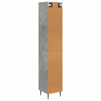 Skab Sæt 2 pcs Betongrå 33 x 34,5 x 89,5 cm Konstrueret træ