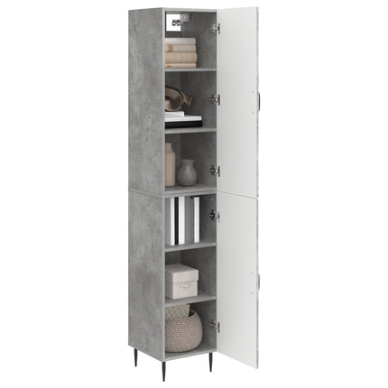 Skab Sæt 2 pcs Betongrå 33 x 34,5 x 89,5 cm Konstrueret træ
