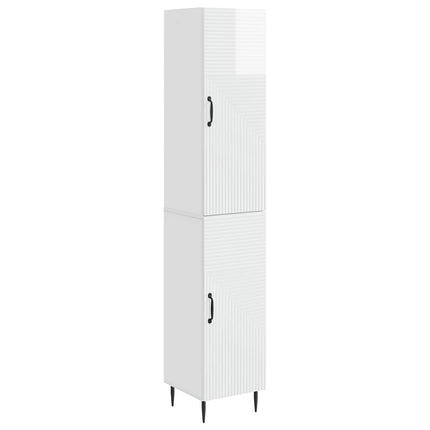 Skab Sæt 2 pcs Hvid højglans 33 x 34,5 x 89,5 cm