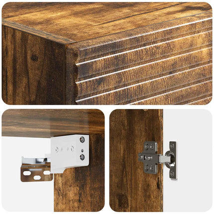 Skab Sæt 2 pcs Røget eg 33 x 34,5 x 89,5 cm Konstrueret træ