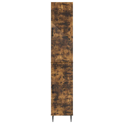 Skab Sæt 2 pcs Røget eg 33 x 34,5 x 89,5 cm Konstrueret træ