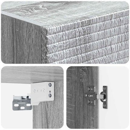 Skab Sæt 2 pcs Grå Sonoma 33 x 34,5 x 89,5 cm Konstrueret træ